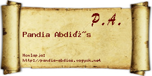 Pandia Abdiás névjegykártya